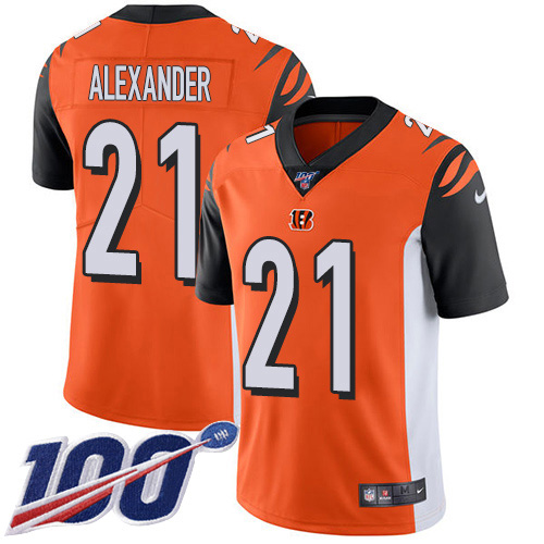 Nike Bengals #21 Mackensie Alexander Orange Alternate Men's Stitched NFL 100th Season Vapor Untouchable Limited Jersey