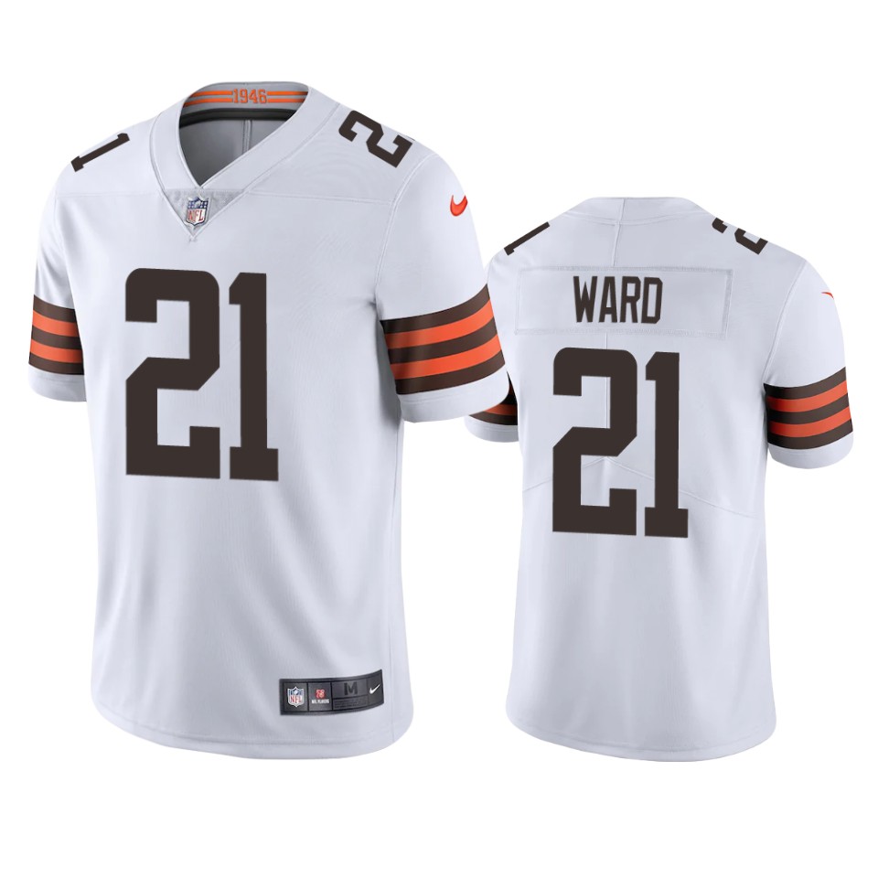 Cleveland Browns #21 Denzel Ward Men's Nike White 2020 Vapor Limited Jersey