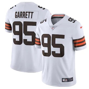 Cleveland Browns #95 Myles Garrett Men's Nike White 2020 Vapor Limited Jersey