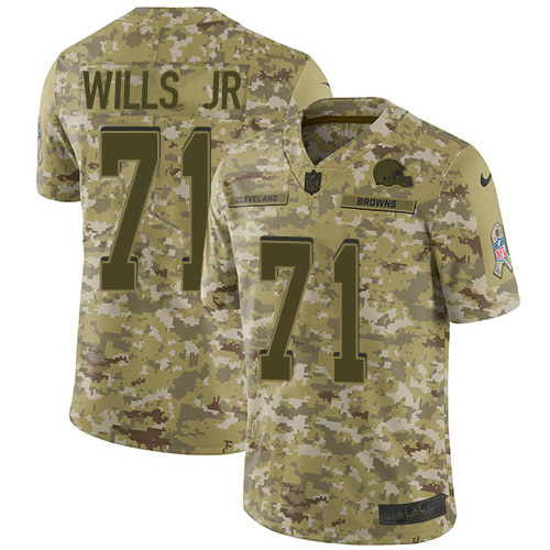 Nike Browns #71 Jedrick Wills JR Camo Men's Stitched NFL Limited 2018 Salute To Service Jersey