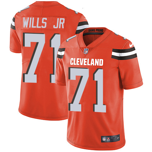 Nike Browns #71 Jedrick Wills JR Orange Alternate Men's Stitched NFL Vapor Untouchable Limited Jersey