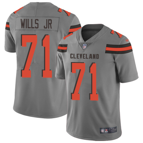 Nike Browns #71 Jedrick Wills JR Gray Men's Stitched NFL Limited Inverted Legend Jersey