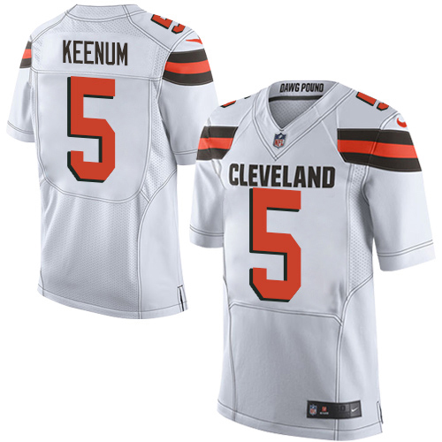 Nike Browns #5 Case Keenum White Men's Stitched NFL New Elite Jersey