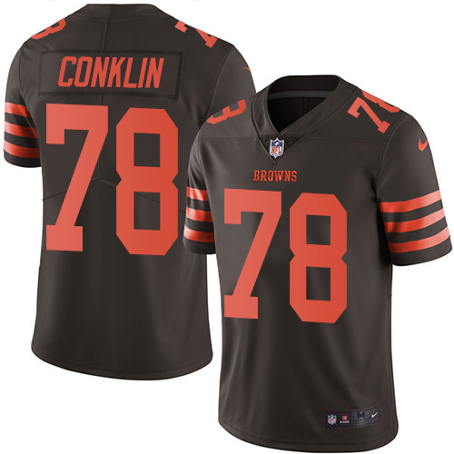 Nike Browns #78 Jack Conklin Brown Men's Stitched NFL Limited Rush Jersey