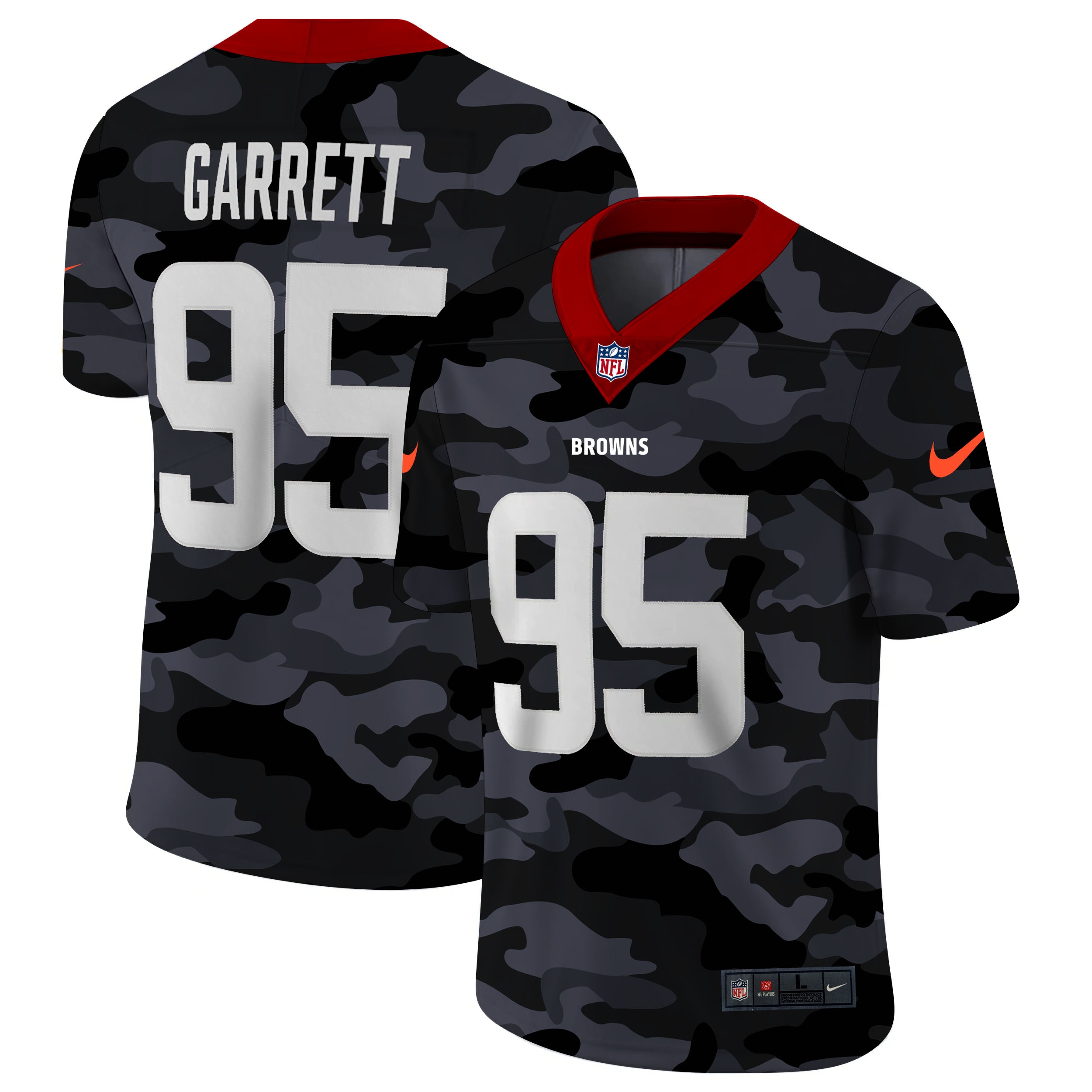 Cleveland Browns #95 Myles Garrett Men's Nike 2020 Black CAMO Vapor Untouchable Limited Stitched NFL Jersey
