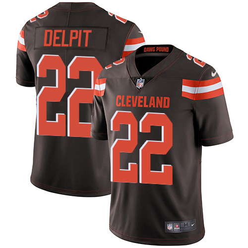 Nike Browns #22 Grant Delpit Brown Team Color Men's Stitched NFL Vapor Untouchable Limited Jersey