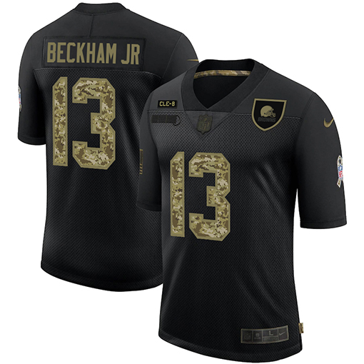 Cleveland Browns #13 Odell Beckham Jr. Men's Nike 2020 Salute To Service Camo Limited NFL Jersey Black
