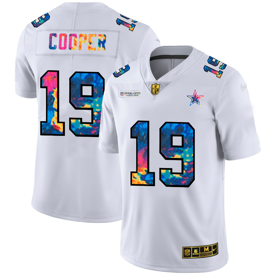 Dallas Cowboys #19 Amari Cooper Men's White Nike Multi-Color 2020 NFL Crucial Catch Limited NFL Jersey