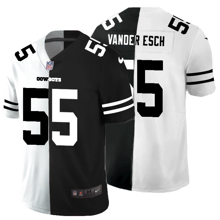 Dallas Cowboys #55 Leighton Vander Esch Men's Black V White Peace Split Nike Vapor Untouchable Limited NFL Jersey
