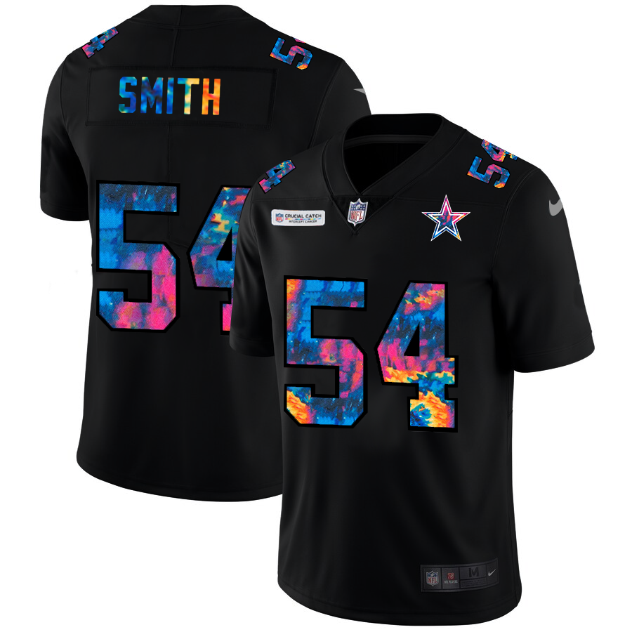Dallas Cowboys #54 Jaylon Smith Men's Nike Multi-Color Black 2020 NFL Crucial Catch Vapor Untouchable Limited Jersey