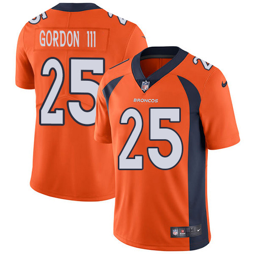 Nike Broncos #25 Melvin Gordon III Orange Team Color Men's Stitched NFL Vapor Untouchable Limited Jersey