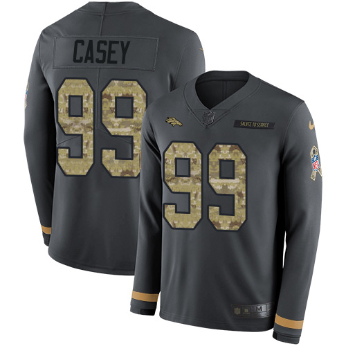 Nike Broncos #99 Jurrell Casey Anthracite Salute to Service Men's Stitched NFL Limited Therma Long Sleeve Jersey