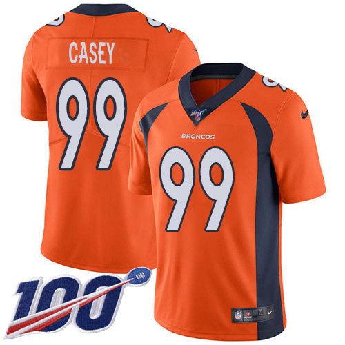 Nike Broncos #99 Jurrell Casey Orange Team Color Men's Stitched NFL 100th Season Vapor Untouchable Limited Jersey