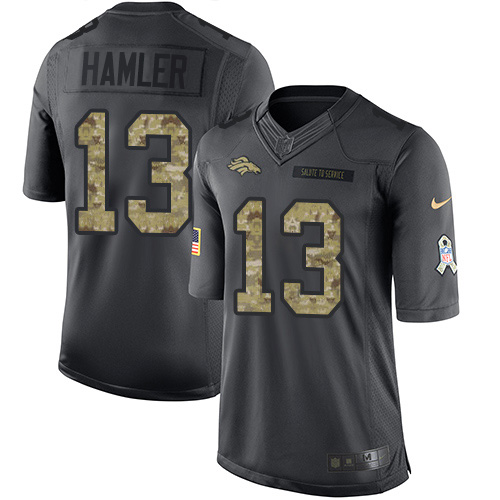 Nike Broncos #13 KJ Hamler Black Men's Stitched NFL Limited 2016 Salute to Service Jersey