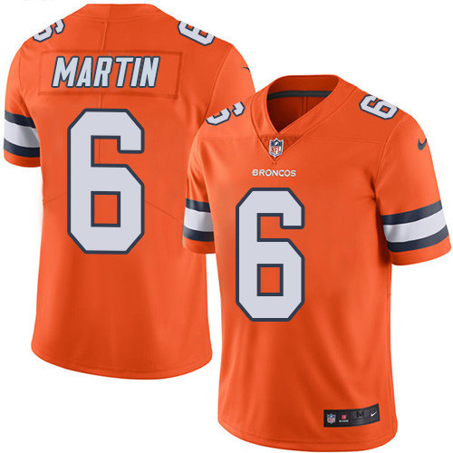 Nike Broncos #6 Sam Martin Orange Men's Stitched NFL Limited Rush Jersey
