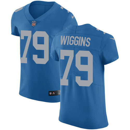 Nike Lions #79 Kenny Wiggins Blue Throwback Men's Stitched NFL Vapor Untouchable Elite Jersey