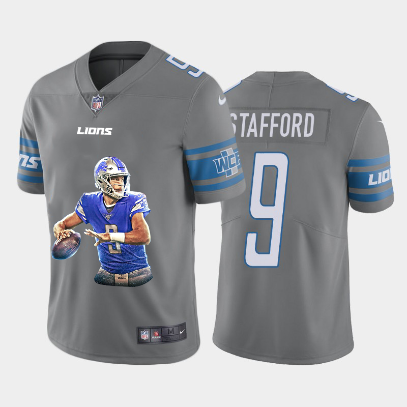 Detroit Lions #9 Matthew Stafford Men's Nike Player Signature Moves Vapor Limited NFL Jersey Gray