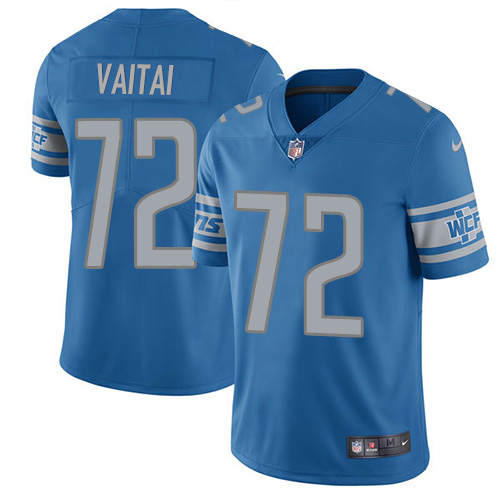 Nike Lions #72 Halapoulivaati Vaitai Blue Team Color Men's Stitched NFL Vapor Untouchable Limited Jersey