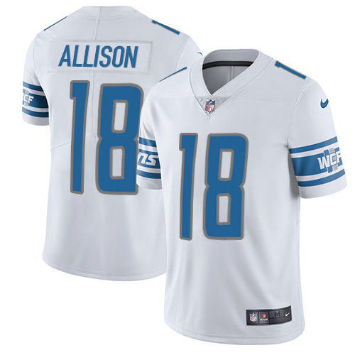 Nike Lions #18 Geronimo Allison White Men's Stitched NFL Vapor Untouchable Limited Jersey