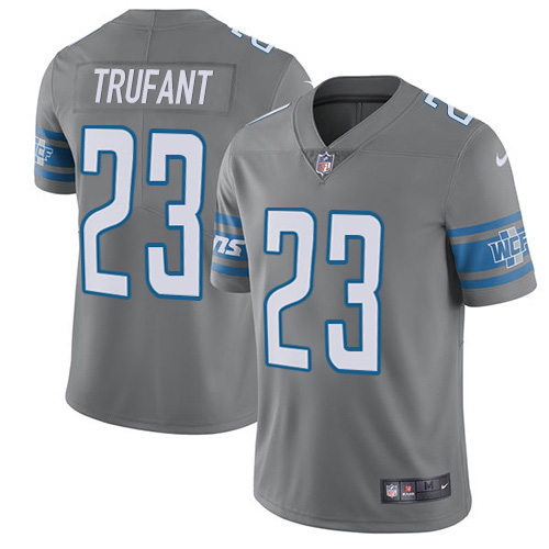 Nike Lions #23 Desmond Trufant Gray Men's Stitched NFL Limited Rush Jersey