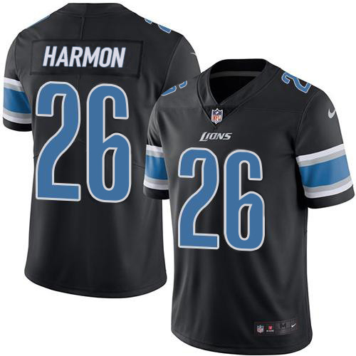Nike Lions #26 Duron Harmon Black Men's Stitched NFL Limited Rush Jersey