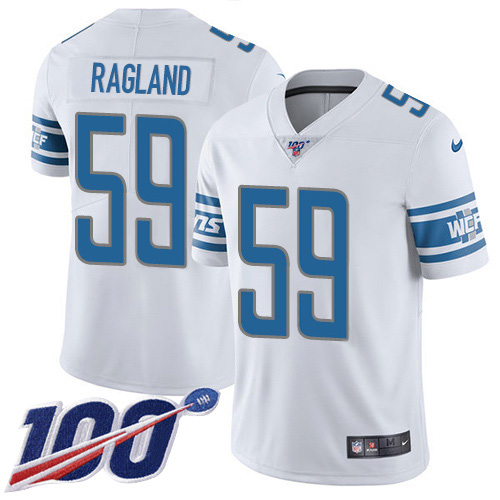 Nike Lions #59 Reggie Ragland White Men's Stitched NFL 100th Season Vapor Untouchable Limited Jersey