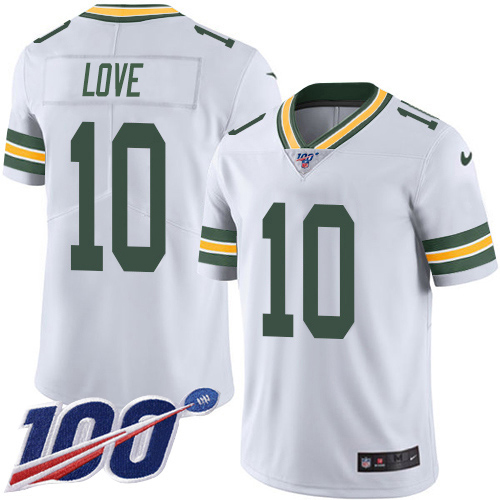 Nike Packers #10 Jordan Love White Men's Stitched NFL 100th Season Vapor Untouchable Limited Jersey