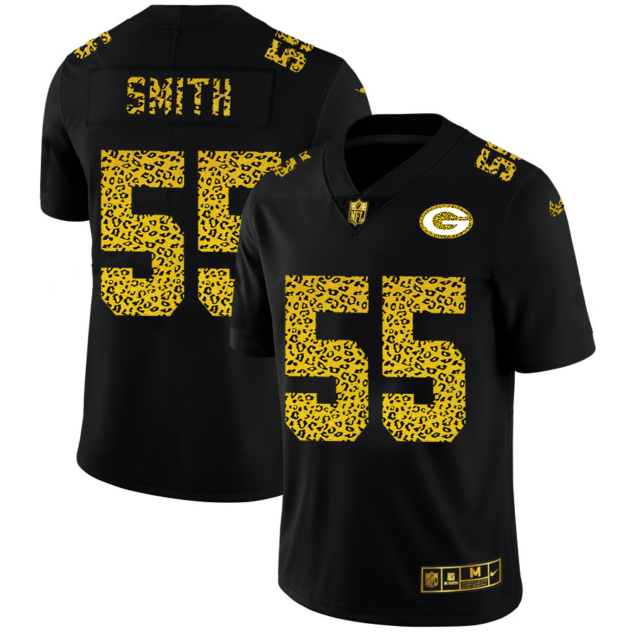 Green Bay Packers #55 Za'Darius Smith Men's Nike Leopard Print Fashion Vapor Limited NFL Jersey Black
