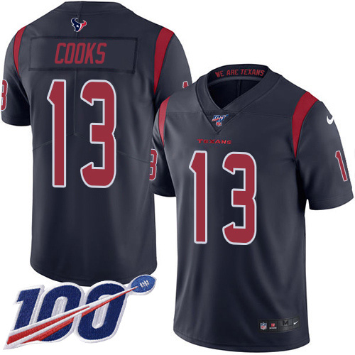 Nike Texans #13 Brandin Cooks Navy Blue Men's Stitched NFL Limited Rush 100th Season Jersey