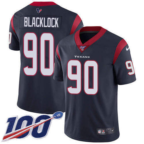 Nike Texans #90 Ross Blacklock Navy Blue Team Color Men's Stitched NFL 100th Season Vapor Untouchable Limited Jersey
