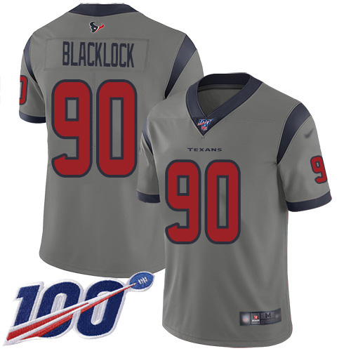 Nike Texans #90 Ross Blacklock Gray Men's Stitched NFL Limited Inverted Legend 100th Season Jersey