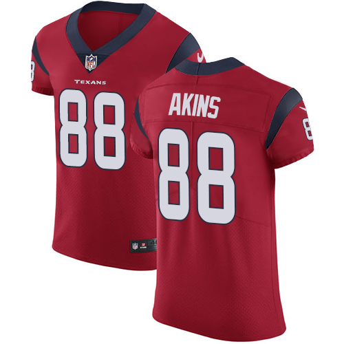 Nike Texans #88 Jordan Akins Red Alternate Men's Stitched NFL New Elite Jersey
