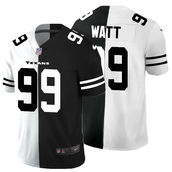 Houston Texans #99 J.J. Watt Men's Black V White Peace Split Nike Vapor Untouchable Limited NFL Jersey