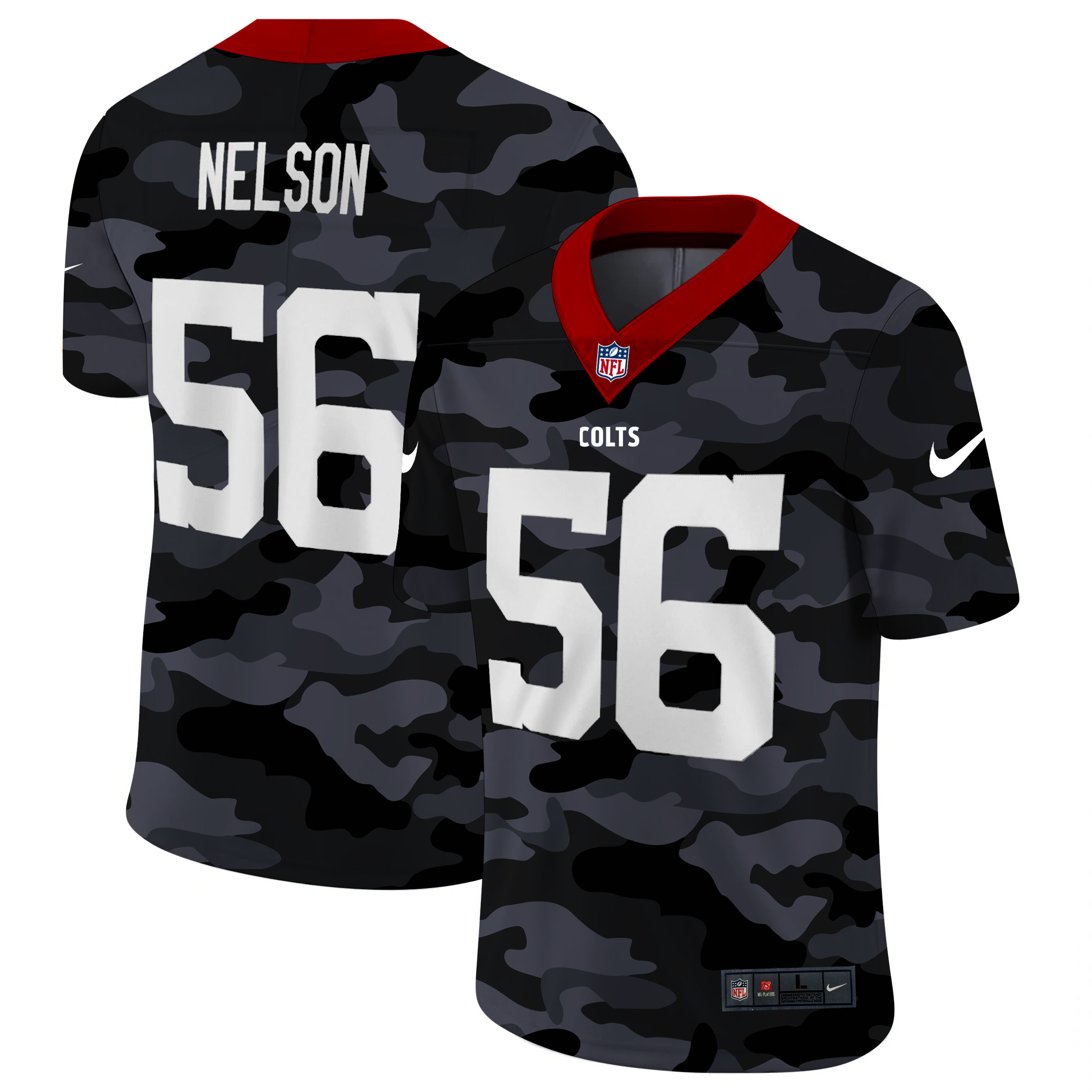 Indianapolis Colts #56 Quenton Nelson Men's Nike 2020 Black CAMO Vapor Untouchable Limited Stitched NFL Jersey