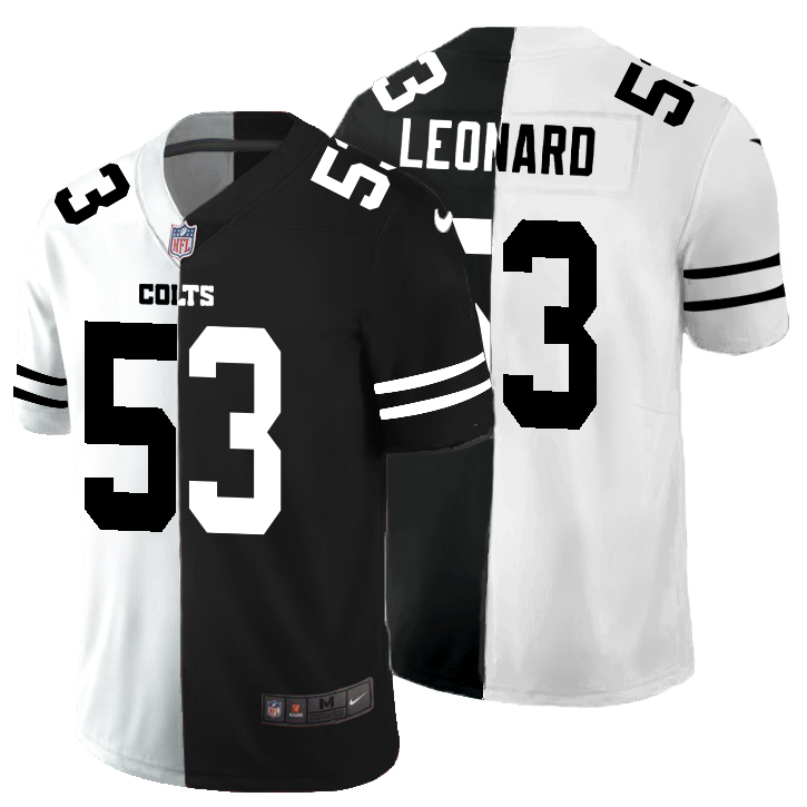 Indianapolis Colts #53 Darius Leonard Men's Black V White Peace Split Nike Vapor Untouchable Limited NFL Jersey