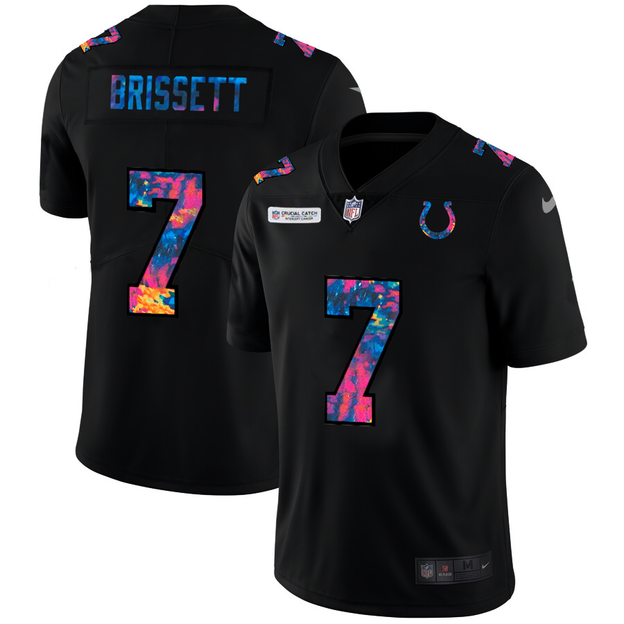 Indianapolis Colts #7 Jacoby Brissett Men's Nike Multi-Color Black 2020 NFL Crucial Catch Vapor Untouchable Limited Jersey