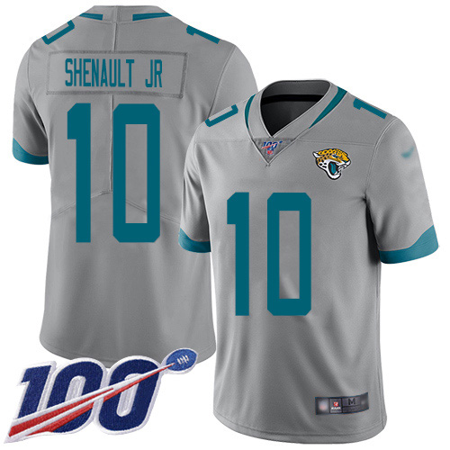 Nike Jaguars #10 Laviska Shenault Jr. Silver Men's Stitched NFL Limited Inverted Legend 100th Season Jersey