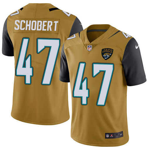 Nike Jaguars #47 Joe Schobert Gold Men's Stitched NFL Limited Rush Jersey