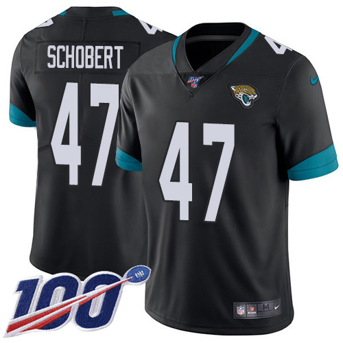Nike Jaguars #47 Joe Schobert Black Team Color Men's Stitched NFL 100th Season Vapor Untouchable Limited Jersey