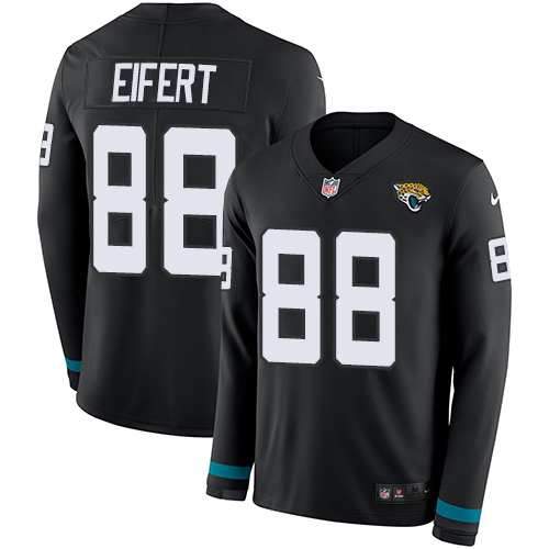 Nike Jaguars #88 Tyler Eifert Black Team Color Men's Stitched NFL Limited Therma Long Sleeve Jersey