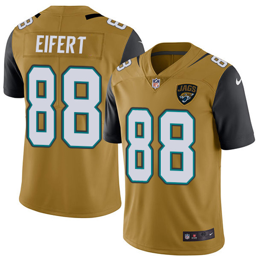 Nike Jaguars #88 Tyler Eifert Gold Men's Stitched NFL Limited Rush Jersey