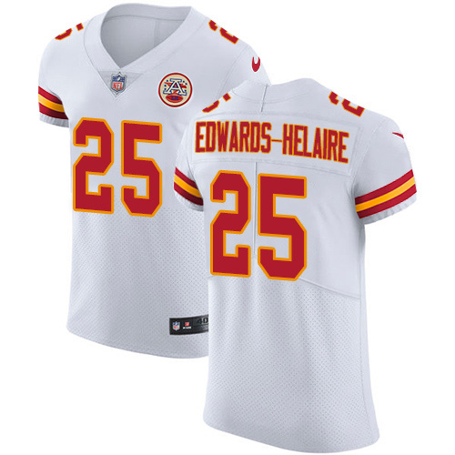 Nike Chiefs #25 Clyde Edwards-Helaire White Men's Stitched NFL New Elite Jersey
