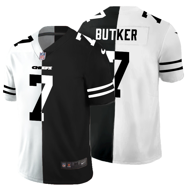 Kansas City Chiefs #7 Harrison Butker Men's Black V White Peace Split Nike Vapor Untouchable Limited NFL Jersey