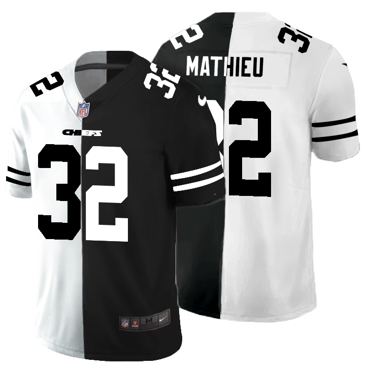 Kansas City Chiefs #32 Tyrann Mathieu Men's Black V White Peace Split Nike Vapor Untouchable Limited NFL Jersey