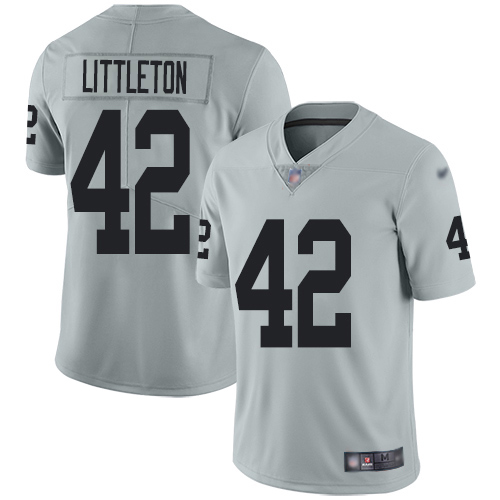 Nike Raiders #42 Cory Littleton Silver Men's Stitched NFL Limited Inverted Legend Jersey