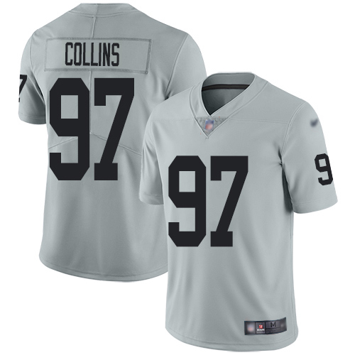 Nike Raiders #97 Maliek Collins Silver Men's Stitched NFL Limited Inverted Legend Jersey