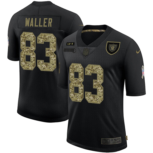 Las Vegas Raiders #83 Darren Waller Men's Nike 2020 Salute To Service Camo Limited NFL Jersey Black