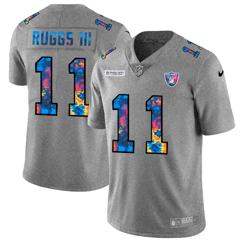 Las Vegas Raiders #11 Henry Ruggs III Men's Nike Multi-Color 2020 NFL Crucial Catch NFL Jersey Greyheather