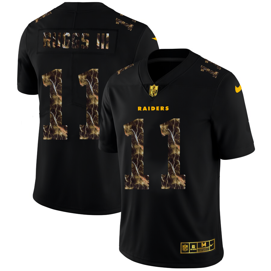 Las Vegas Raiders #11 Henry Ruggs III Men's Black Nike Flocked Lightning Vapor Limited NFL Jersey