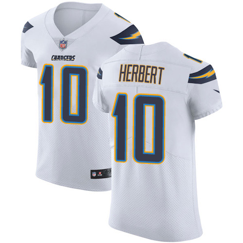 Nike Chargers #10 Justin Herbert White Men's Stitched NFL New Elite Jersey